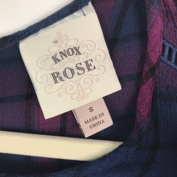 Knox Rose plaid pleated tank top w/ back zipper - Picture 6 of 8